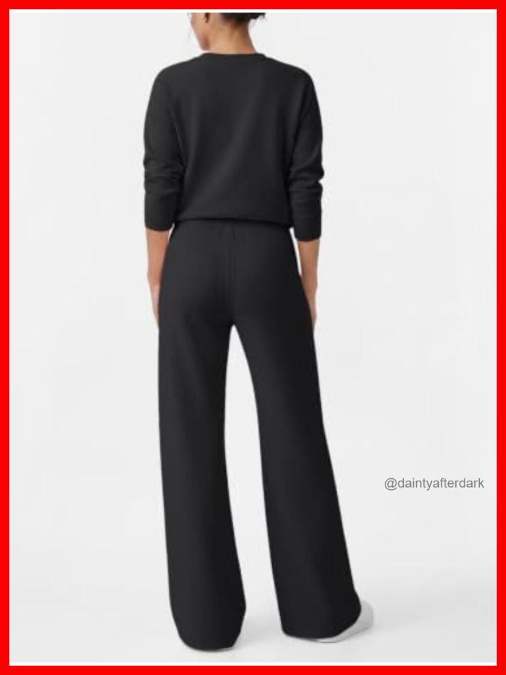 Modal Blend 2 Piece Lounge Set Henley Top Wide Leg Pants Sweatsuit - Picture 2 of 5